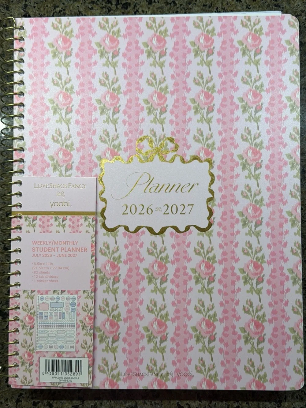 NWT LoveShackFancy x Target Yoobi Blooming Heirloom Pink Planner